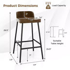 Costway 2PCS/4PCS 24.5'' Low-Back Bar Stool Industrial Counter Height Chair Stool