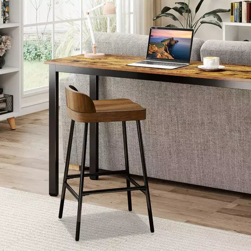 Costway 2PCS/4PCS 24.5'' Low-Back Bar Stool Industrial Counter Height Chair Stool
