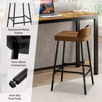 Costway 2PCS/4PCS 24.5'' Low-Back Bar Stool Industrial Counter Height Chair Stool