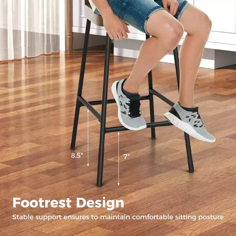 Costway 2PCS/4PCS 24.5'' Low-Back Bar Stool Industrial Counter Height Chair Stool