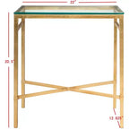 Viggo Antique Gold Glass Side Table - AMH8300 - Safavieh Couture