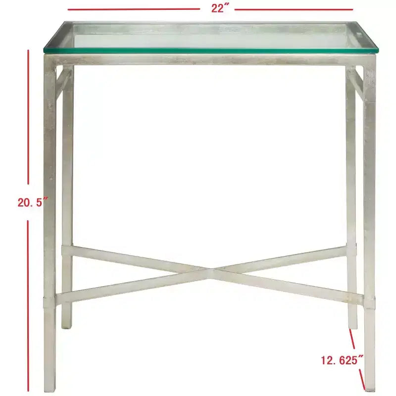 Viggo Antique Gold Glass Side Table - AMH8300 - Safavieh Couture
