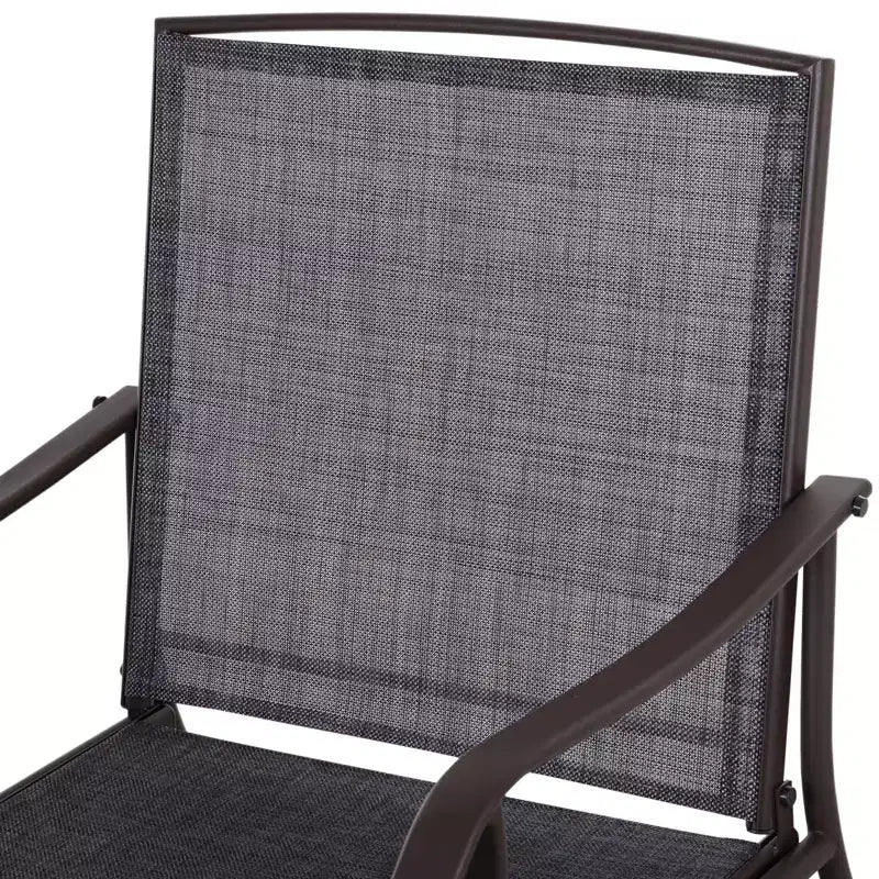 Outsunny 3 Pcs Outdoor Gliders Set Bistro Set with Glass Top Table for Patio, Garden, Backyard, Lawn