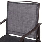 Outsunny 3 Pcs Outdoor Gliders Set Bistro Set with Glass Top Table for Patio, Garden, Backyard, Lawn