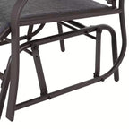 Outsunny 3 Pcs Outdoor Gliders Set Bistro Set with Glass Top Table for Patio, Garden, Backyard, Lawn