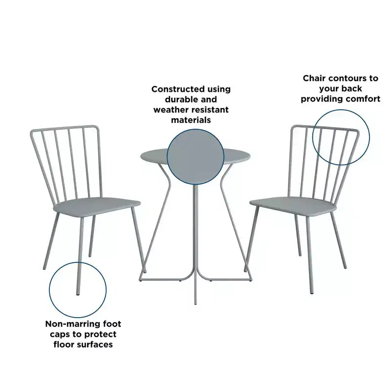 Novogratz Heidi Outdoor/Indoor Bistro Set