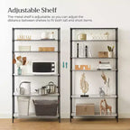 SONGMICS Garage Shelving, Wire Shelving Unit, Kitchen Storage Rack with Adjustable Shelves, for Living Room, Garage, Black