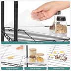 SONGMICS Garage Shelving, Wire Shelving Unit, Kitchen Storage Rack with Adjustable Shelves, for Living Room, Garage, Black