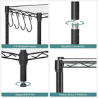 SONGMICS Garage Shelving, Wire Shelving Unit, Kitchen Storage Rack with Adjustable Shelves, for Living Room, Garage, Black