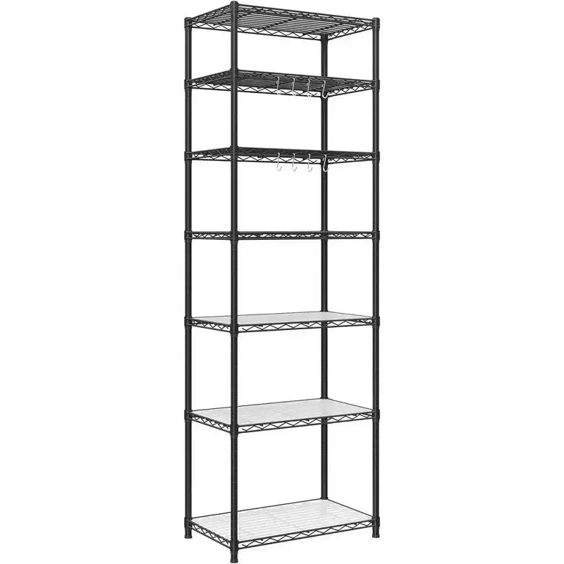 SONGMICS Garage Shelving, Wire Shelving Unit, Kitchen Storage Rack with Adjustable Shelves, for Living Room, Garage, Black