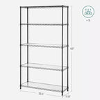 SONGMICS Garage Shelving, Wire Shelving Unit, Kitchen Storage Rack with Adjustable Shelves, for Living Room, Garage, Black