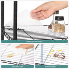 SONGMICS Garage Shelving, Wire Shelving Unit, Kitchen Storage Rack with Adjustable Shelves, for Living Room, Garage, Black