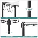 SONGMICS Garage Shelving, Wire Shelving Unit, Kitchen Storage Rack with Adjustable Shelves, for Living Room, Garage, Black