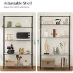 SONGMICS Garage Shelving, Wire Shelving Unit, Kitchen Storage Rack with Adjustable Shelves, for Living Room, Garage, Black