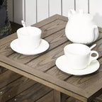 Outsunny 3-Piece Patio Bistro Set, PE Rattan Wicker Outdoor Furniture with Soft Cushions, 2 Rocking Chairs, Slatted Coffee Table