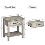 Garvee Modern Versatile Nightstand Beside End Table for Bedroom Nursery Living Room, End Table with Storage Drawer, Easy Assembly, Gray