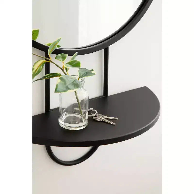 19x33 Patel Round Mirror with Shelf - Kate & Laurel All Things Decor