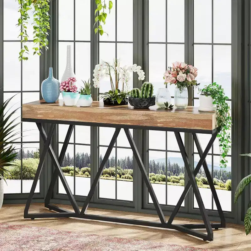 Tribesigns 55.12 Wood-Effect Sofa Table