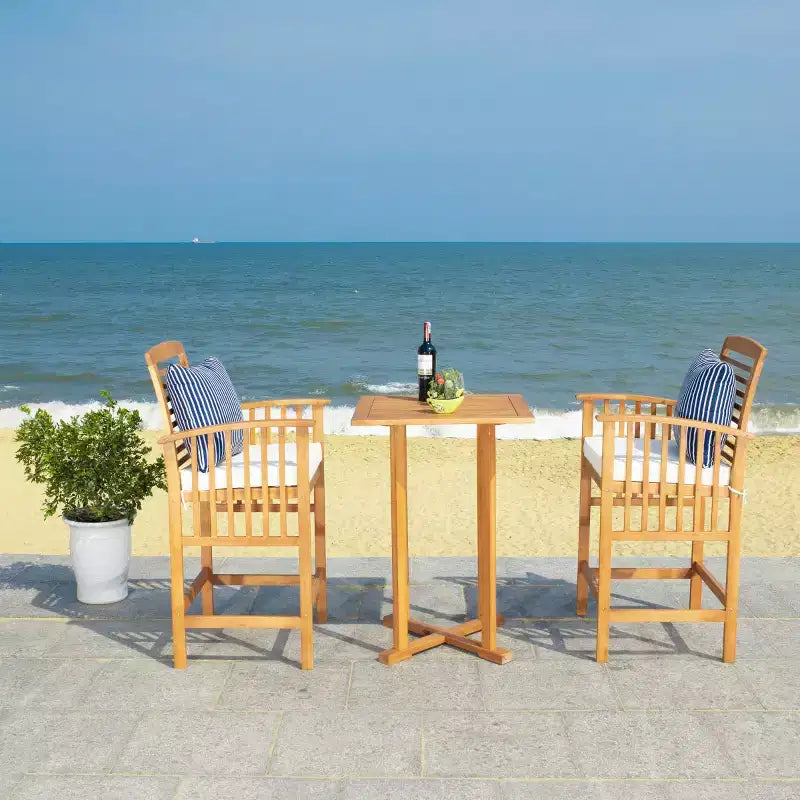 Pate 3 Piece Bar Height Bistro Set - Indoor/Outdoor - PAT7043 - Safavieh