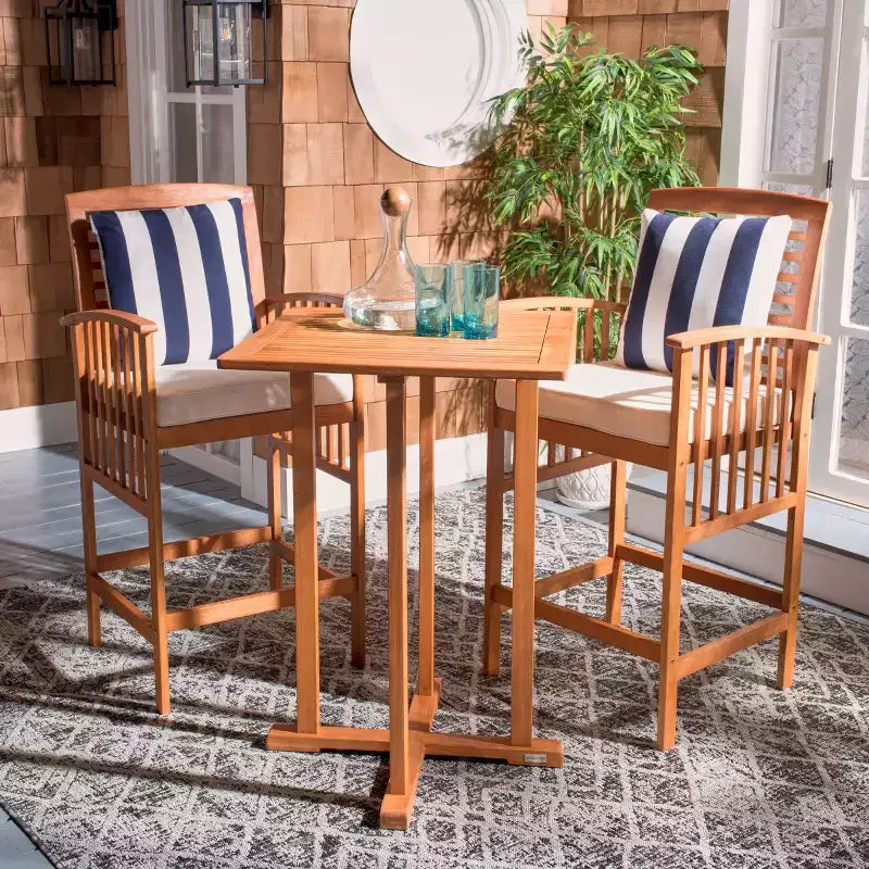 Pate 3 Piece Bar Height Bistro Set - Indoor/Outdoor - PAT7043 - Safavieh