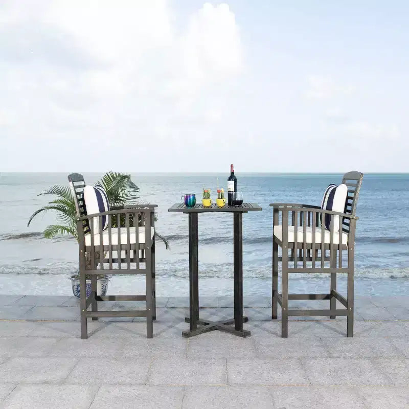 Pate 3 Piece Bar Height Bistro Set - Indoor/Outdoor - PAT7043 - Safavieh