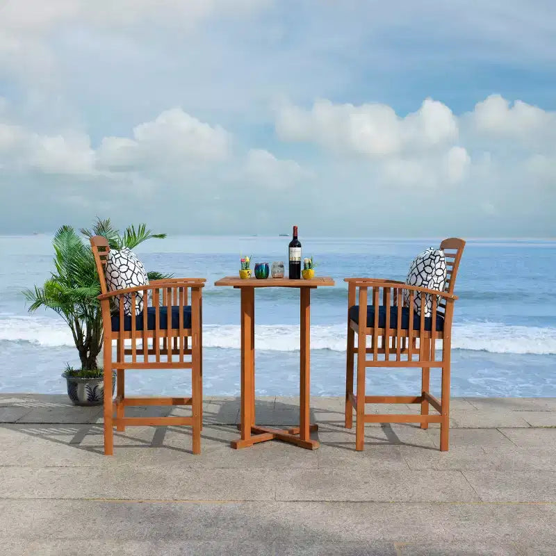 Pate 3 Piece Bar Height Bistro Set - Indoor/Outdoor - PAT7043 - Safavieh