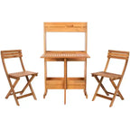 Barley Flower Shelf Bistro Set - Indoor/Outdoor - PAT7047 - Natural - Safavieh