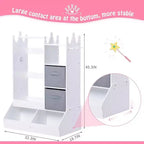 Kid Clothes Hanger with Lighted Mirror Girl Dress-Up Storage Armoire Clothing Rack and Storage Bin