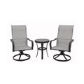Four Seasons Courtyard Palermo 3 Piece Aluminum Bistro Furniture Set with Swivel Rockers and Drop In Tile Table for Outdoor Backyard Lawns and Patios