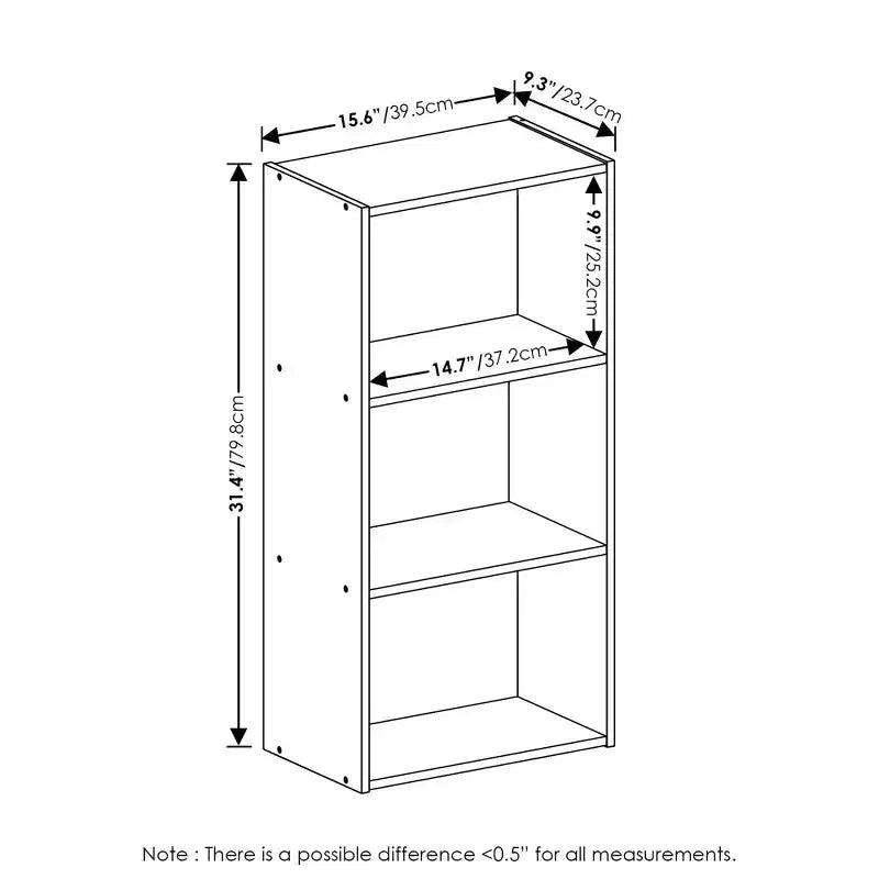 Furinno 3-Tier Decorative Bookshelf Reversible 3 Cube Open Shelf Bookcase for Living Room&Home Office,Light Blue/White