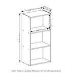 Furinno 3-Tier Decorative Bookshelf Reversible 3 Cube Open Shelf Bookcase for Living Room&Home Office,Light Blue/White