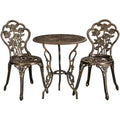 Yaheetech 3 Piece Patio Bistro Table Set for Garden Backyard