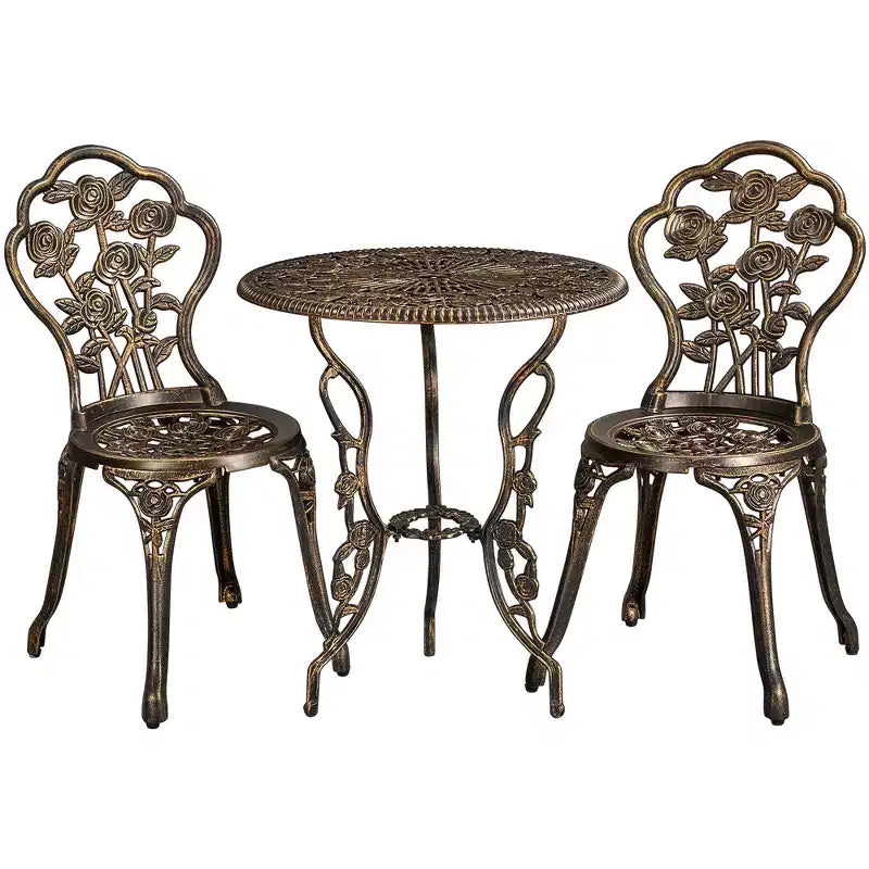Yaheetech 3 Piece Patio Bistro Table Set for Garden Backyard