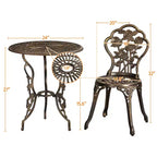 Yaheetech 3 Piece Patio Bistro Table Set for Garden Backyard
