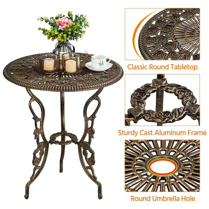 Yaheetech 3 Piece Patio Bistro Table Set for Garden Backyard