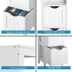 Costway Bathroom Floor Cabinet Freestanding Side Storage Organizer with 2 Removable Drawers Brown/Grey/Black