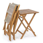Javea Modern Coastal 3-Piece Acacia Wood Outdoor Folding Bistro Set