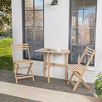 Nerja Modern Traditional 3-Piece Acacia Wood Outdoor Folding Bistro Set