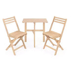 Nerja Modern Traditional 3-Piece Acacia Wood Outdoor Folding Bistro Set