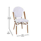 Flash Furniture Lourdes Indoor/Outdoor Commercial Bistro 31.5 Table, PE Rattan, Glass Top with 4 Stack Chairs