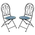 Sunnydaze Mosaic Tile Bistro Chair with Iron Frame - Multicolor - 2-Pack