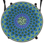 Sunnydaze Mosaic Tile Bistro Chair with Iron Frame - Multicolor - 2-Pack