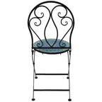 Sunnydaze Mosaic Tile Bistro Chair with Iron Frame - Multicolor - 2-Pack