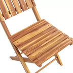 Outsunny 3-Piece Acacia Wood Bistro Set, Foldable Bistro Table and Chairs, Outdoor Bistro Set for Backyard, Balcony, Deck, Porch, Natural Wood Finish