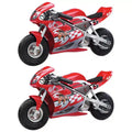 Razor 24 Volt Mini Electric Bike 1 Speed Dirt Racing Motorcycle Pocket Rocket with 10 Pneumatic Tires, Speeds up to 15 MPH, Ages 13 Plus, 2 Pack, Red