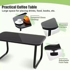 Costway 4/8 PCS Patio Rocking Set 4 Rocking Chairs & 2 Loveseat with Glass-Top Table Outdoor Black