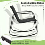 Costway 4/8 PCS Patio Rocking Set 4 Rocking Chairs & 2 Loveseat with Glass-Top Table Outdoor Black