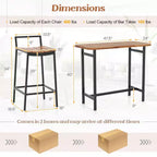 Costway 5 PCS Acacia Wood Bar Table Set Outdoor Bar Height Table & Chairs with Metal Frame