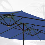 Captiva Designs 9'x15' Rectangular Outdoor Market Umbrella with Crank Handle Light
