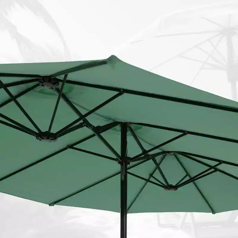 Captiva Designs 9'x15' Rectangular Outdoor Market Umbrella with Crank Handle Light